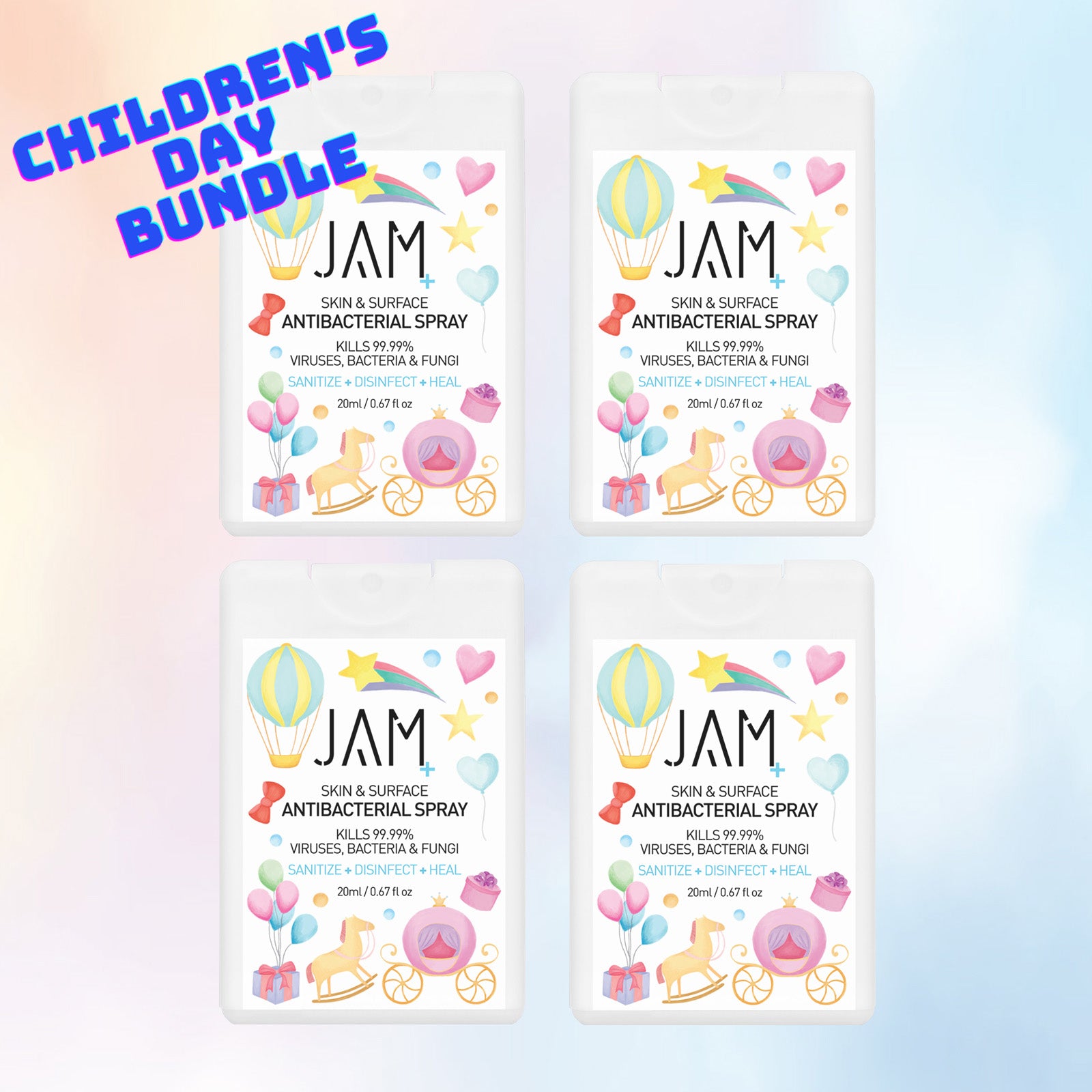 Children's Day Bundle- Skin & Surface Antibacterial Pocket Spray Bundle (20mlx4) (Fun land)