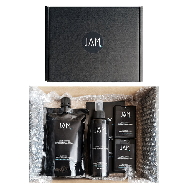 JAM+ Care Pack - Skin & Surface Antibacterial Spray (1x250ml + 1x200ml + 2x20ml)